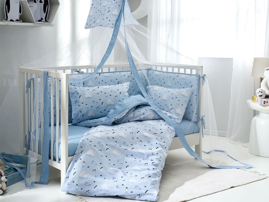 Κουνουπιέρα Κούνιας Arktos Blue Vesta Home 100% Βαμβάκι