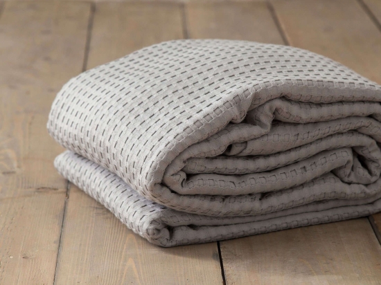 Κουβέρτα Ξενοδοχείου Πικέ Light Grey 100% Αιγυπτιακό Βαμβάκι 275gsm King Size 270x270cm 100% Βαμβάκι