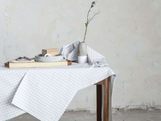 Τραπεζομάντηλο - Serene White-Grey Nima 150 X 250 150x220cm 100% Βαμβάκι