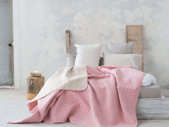 Κουβερλί Cerchio - Rouge Pink-Linen Nima Μονό 160x240cm 100% Βαμβάκι