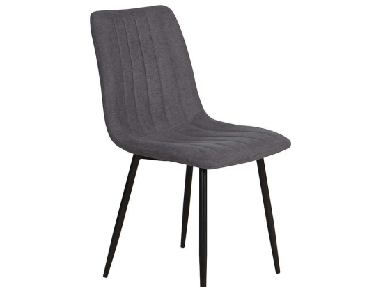 Καρέκλα All Day Black-Grey 46x56,5x87cm 03-0636 Σετ 4τμχ Chenille, Μέταλλο