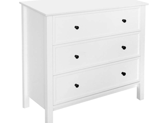 Κομότα Country 09-1098 Με 3 Συρτάρια 80x40x77cm White Mdf