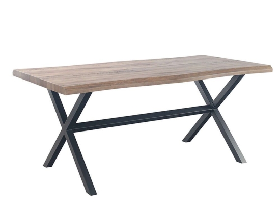 Τραπέζι Brick 180x90xH75cm Wallnut 02-0390 Μοριοσανίδα, Μέταλλο