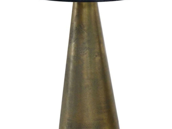 Τραπεζάκι Βοηθητικό Cono 04-0884 Φ36x51cm Antique Brass-Black