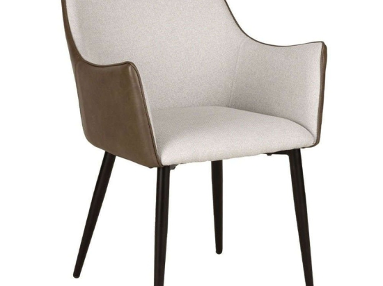 Πολυθρόνα Malone 03-1047 46x61x86,5cm Beige-Olive Μέταλλο,Ύφασμα,Τεχνόδερμα