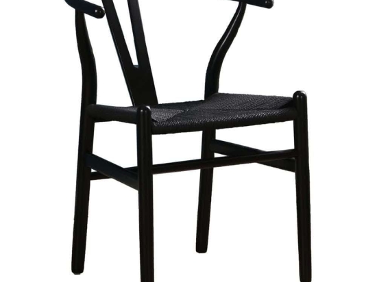 Καρέκλα Bone 03-1082 57x53x76cm Black Ξύλο,Σχοινί