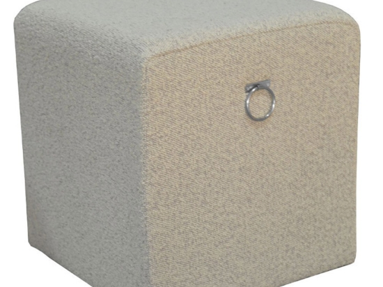 Σκαμπό Rich 16-0697 40x40x43 Beige-Silver