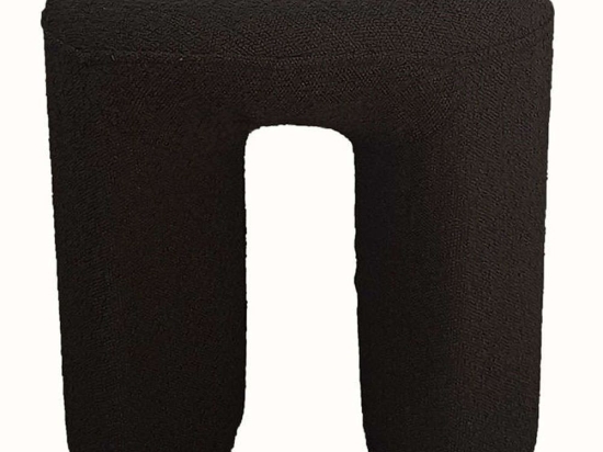 Σκαμπό Μπουκλέ Gate 16-0710 45x45x46,5cm Black