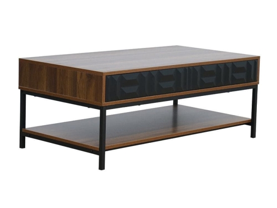 Τραπεζάκι Σαλονιού Zuma 04-1057 Με 2 Συρτάρια 111.5x60x44 Walnut-Black