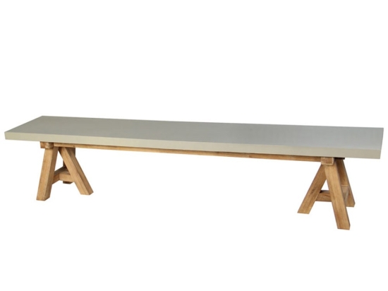 Παγκάκι Eresos 22-0238 200x40x45cm Cement-Natural Τριθέσιος