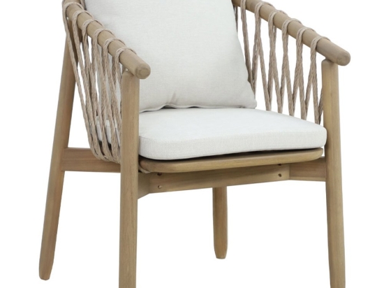 Πολυθρόνα Corda 22-0252 63.5x60x76cm Natural-White