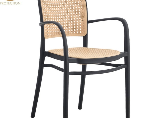 Καρέκλα Στοιβαζόμενη Vienna 27-0236 55x53x85.5cm Natural-Black