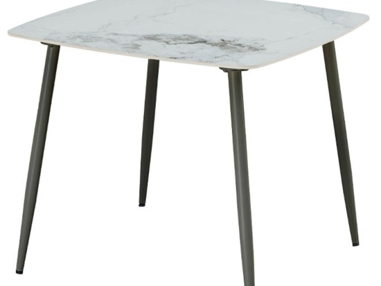 Τραπέζι Quadro 02-0671 90x90x77 Black-White