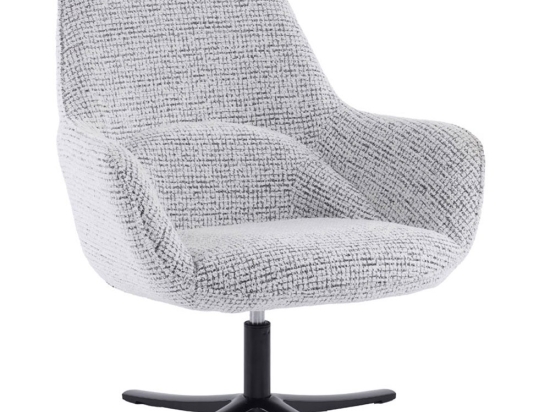 Πολυθρόνα Περιστρεφόμενη Tiffany 01-3533 80x75x90cm Black-White