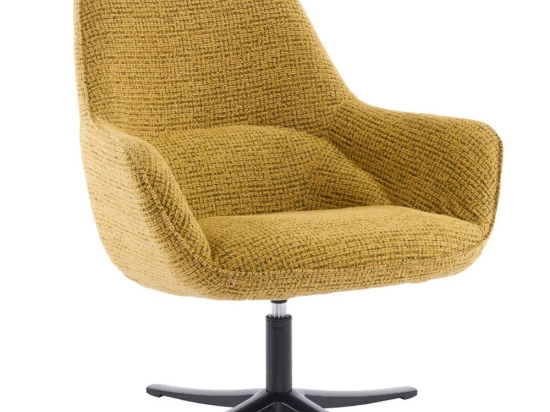 Πολυθρόνα Περιστρεφόμενη Tiffany 01-3534 80x75x90cm Yellow-Black
