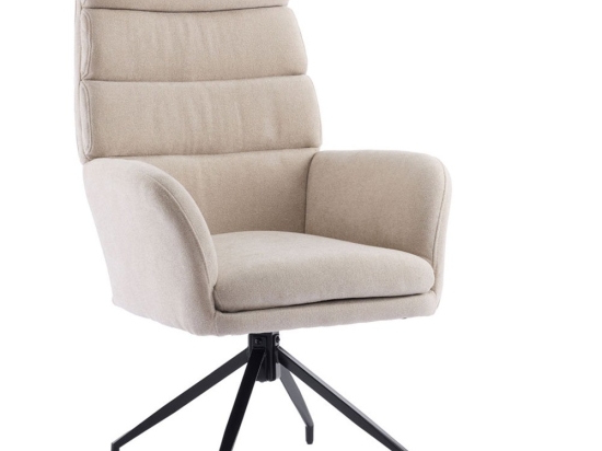 Πολυθρόνα Περιστρεφόμενη Girar 01-3536 70x69.5x113cm Beige-Black
