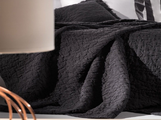 Κουβέρτα Times Anthracite Guy Laroche King Size 245x260cm 100% Βαμβάκι