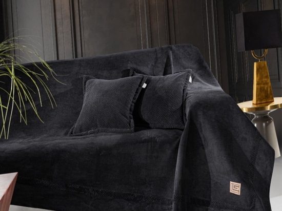 Ριχτάρι Rubicon Black Guy Laroche Τριθέσιο 170x300cm Microfiber