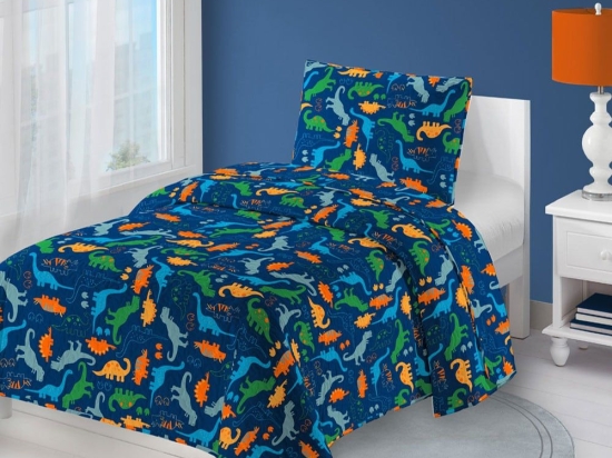 Κουβερλί Παιδικό Drago Blue-Multi Saint Clair Μονό 160x220cm Microfiber-Polyester
