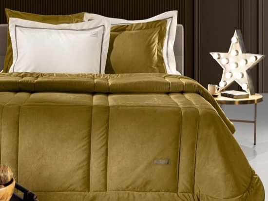 Πάπλωμα Crystal Velvet Gold Guy Laroche Μονό 180x220cm Πολυέστερ