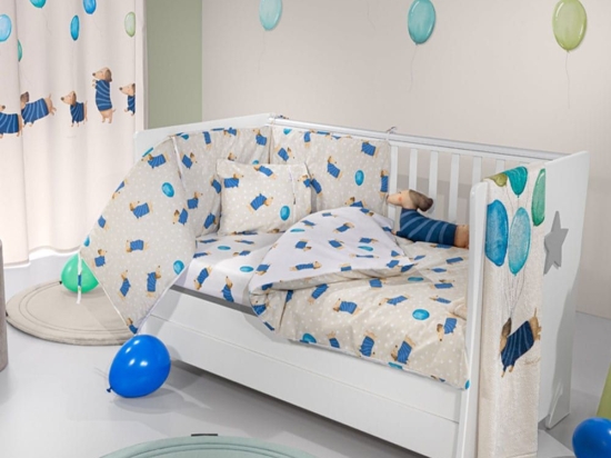 Σεντόνια Βρεφικά Pet (Σετ 3τμχ) Blue Saint Clair Κούνιας 115x170cm 100% Βαμβάκι