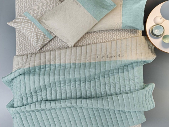 Κουβερλί Occio Aqua Guy Laroche Υπέρδιπλo 220x240cm 100% Microsuede