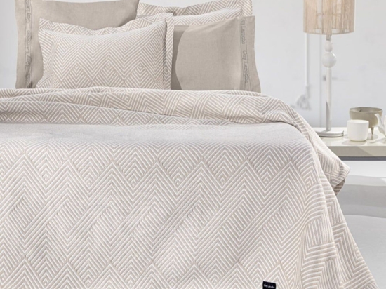 Κουβέρτα Tetris Linen Guy Laroche Υπέρδιπλο 245x260cm Βαμβάκι-Πολυέστερ