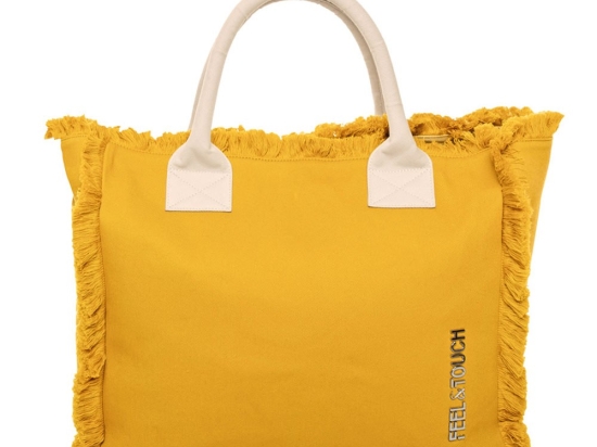 Τσάντα Ώμου Caribbean 40x35x20cm Mustard - Ammos Feel & Touch
