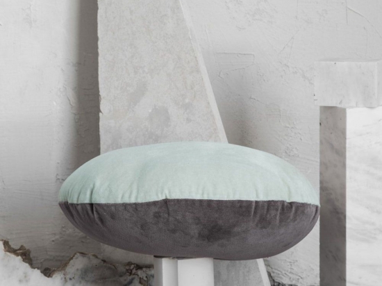Μαξιλάρι Διακοσμητικό (Με Γέμιση) - Velvety Grey/Mint Nima 45X45 45x45cm Βαμβάκι-Βελούρ