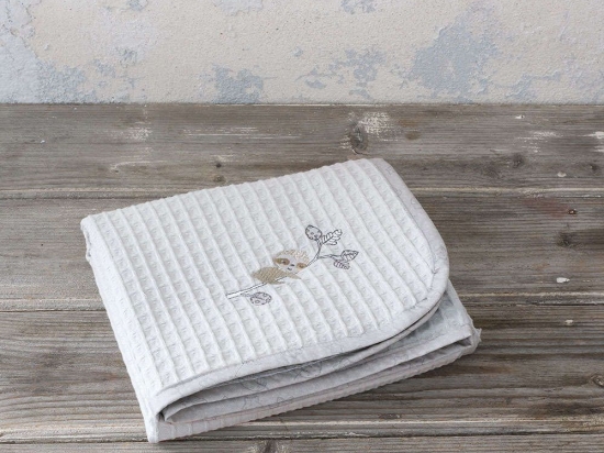 Κουβέρτα Βρεφική Πικέ Sloppy White-Grey Nima Κούνιας 110x140cm 100% Βαμβάκι