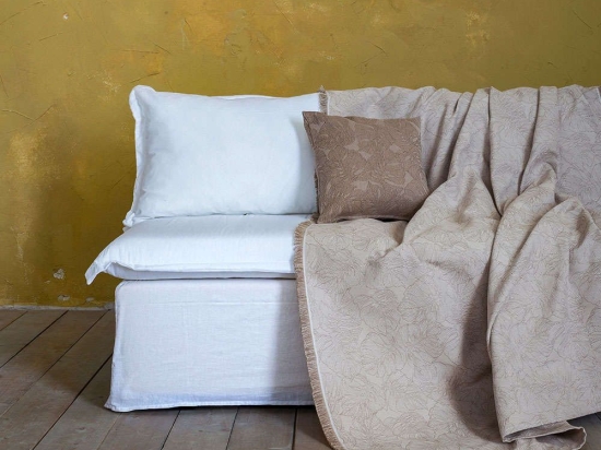 Ριχτάρι Avant Garde Beige Nima Πολυθρόνα 180x180cm Βαμβάκι-Πολυέστερ