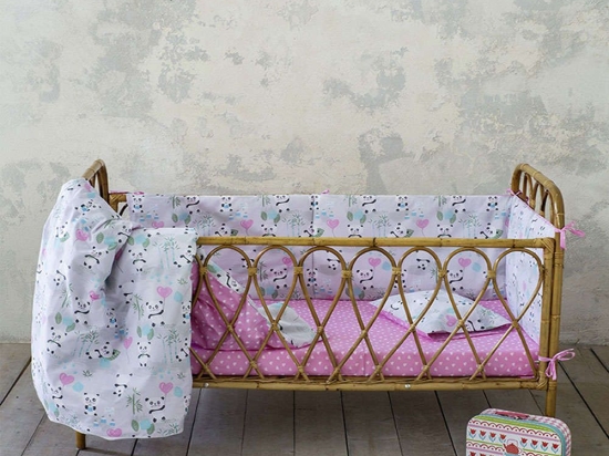 Παπλωματοθήκη Βρεφική Σετ 2τμχ - Lola Panda Multi Nima 110x145cm 100% Βαμβάκι
