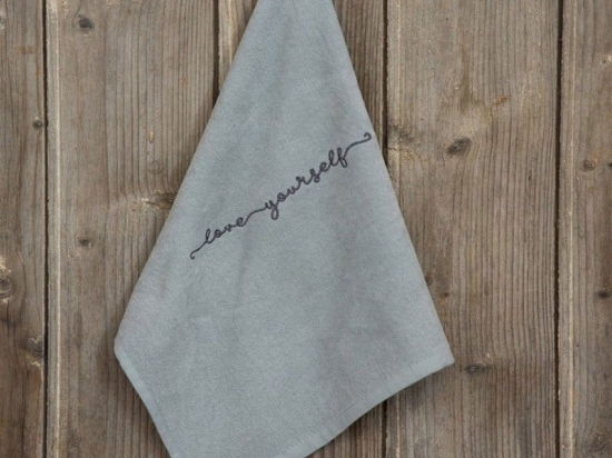 Λαβέτα Love Yourself Gray Nima Χεριών 40x40cm 100% Βαμβάκι