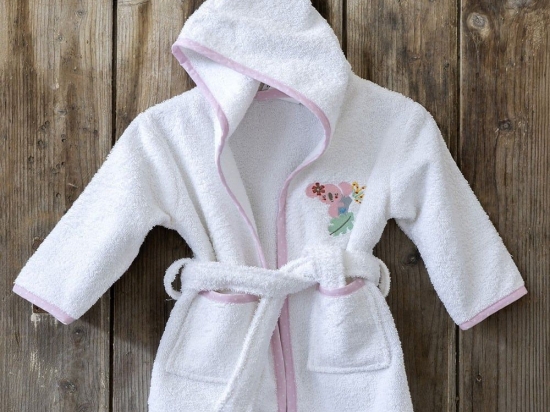 Μπουρνούζι Βρεφικό Sweetland White-Pink Nima