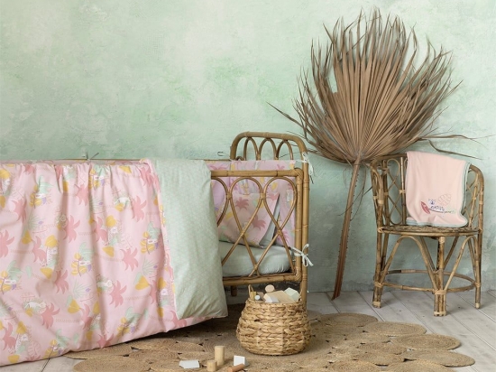 Κουβερλί Βρεφικό Little Paradise Pink Nima 100x140cm 100% Βαμβάκι