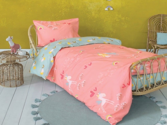 Σεντόνια Παιδικά Dream Love Coral Nima Μονό 100% Βαμβάκι