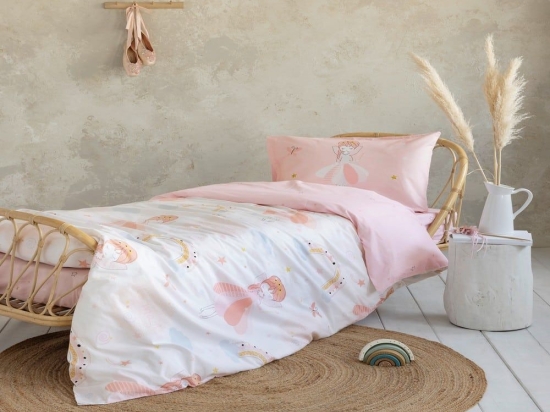 Σεντόνια Παιδικά Magical (Σετ 3τμχ) White-Pink Nima Μονό 170x255cm 100% Βαμβάκι