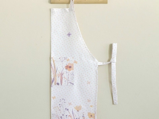 Ποδιά Κουζίνας Laurel One Size White-Pink Nima 100% Βαμβάκι