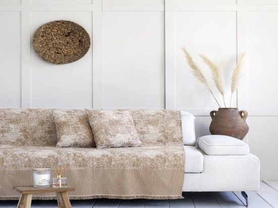Ριχτάρι Seymour Latte Nima Πολυθρόνα 180x180cm Βαμβάκι-Πολυέστερ