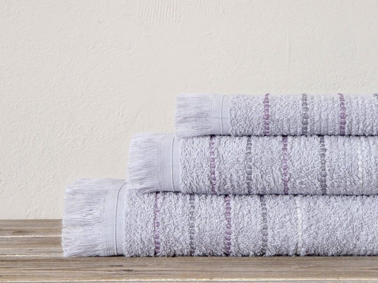 Πετσέτες Elite (Σετ 3τμχ) Lilac Grey Nima Σετ Πετσέτες 70x140cm 100% Βαμβάκι