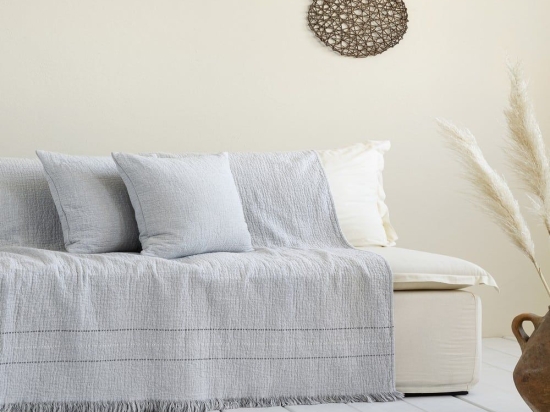 Ριχτάρι Azura Grey Nima Τετραθέσιο 180x350cm Βαμβάκι-Πολυέστερ