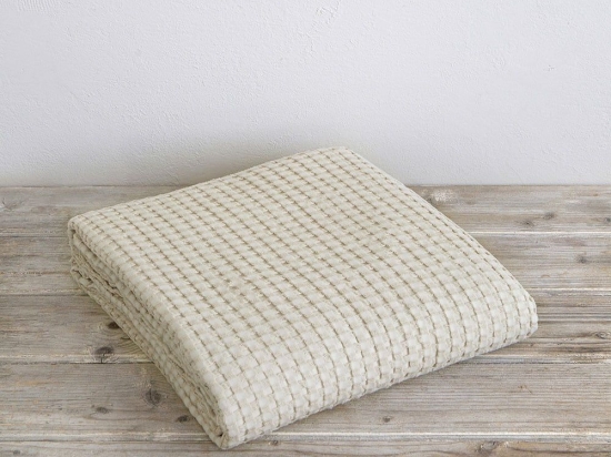Κουβέρτα Comfy Light Beige Nima Υπέρδιπλo 220x240cm 100% Βαμβάκι