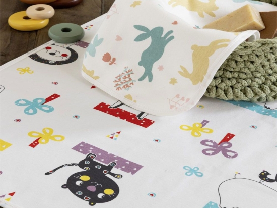 Σελτεδάκια Βρεφικά Cupcake (Σετ 2τμχ) Multi Nima 55x75cm 100% Βαμβάκι
