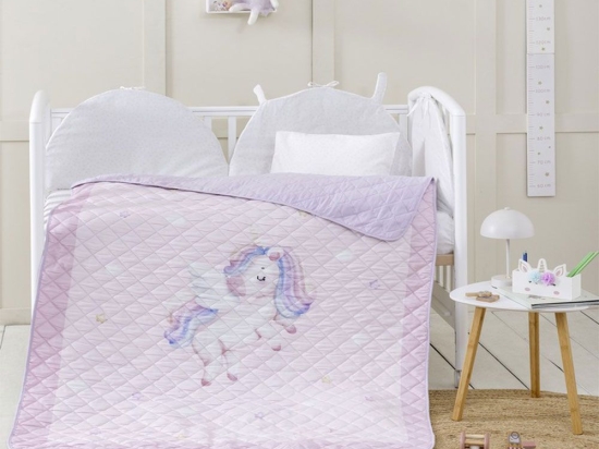 Κουβερλί Βρεφικό Baby Unicorn Pink Nima 120x170cm Microfiber