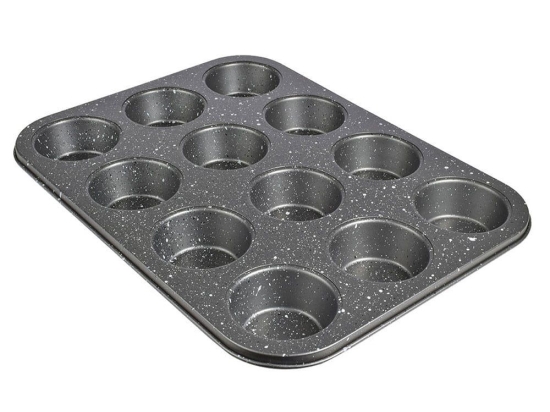 Φόρμα Cupcakes/Muffins 12 Θέσεων 01-5276 35,2x26,5cm Black Estia Αλουμίνιο