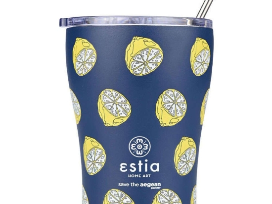 Ποτήρι - Θερμός Με Καλαμάκι Save The Aegean Citrus Infusion 01-22952 350ml Multi Estia