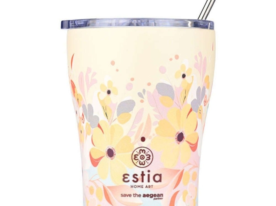 Ποτήρι - Θερμός Με Καλαμάκι Save The Aegean Spring Sonata 01-23126 350ml Multi Estia