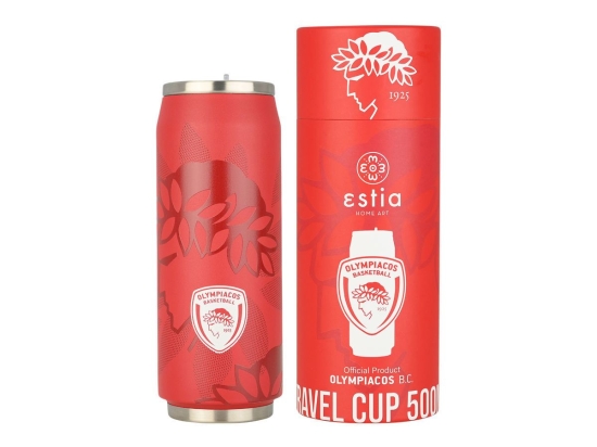 Θερμός Travel Cup Olympiacos BC Edition 00-27117 500ml Red Estia