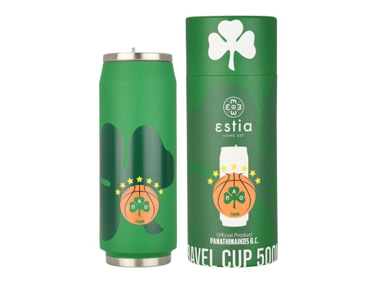 Θερμός Travel Cup Panathinaikos BC Edition 00-27131 500ml Green Estia