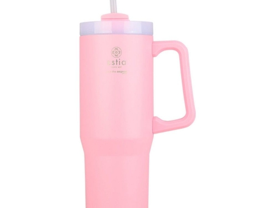Θερμός Straw Tumbler XL Save The Aegean 01-28688 900ml Blossom Rose Estia